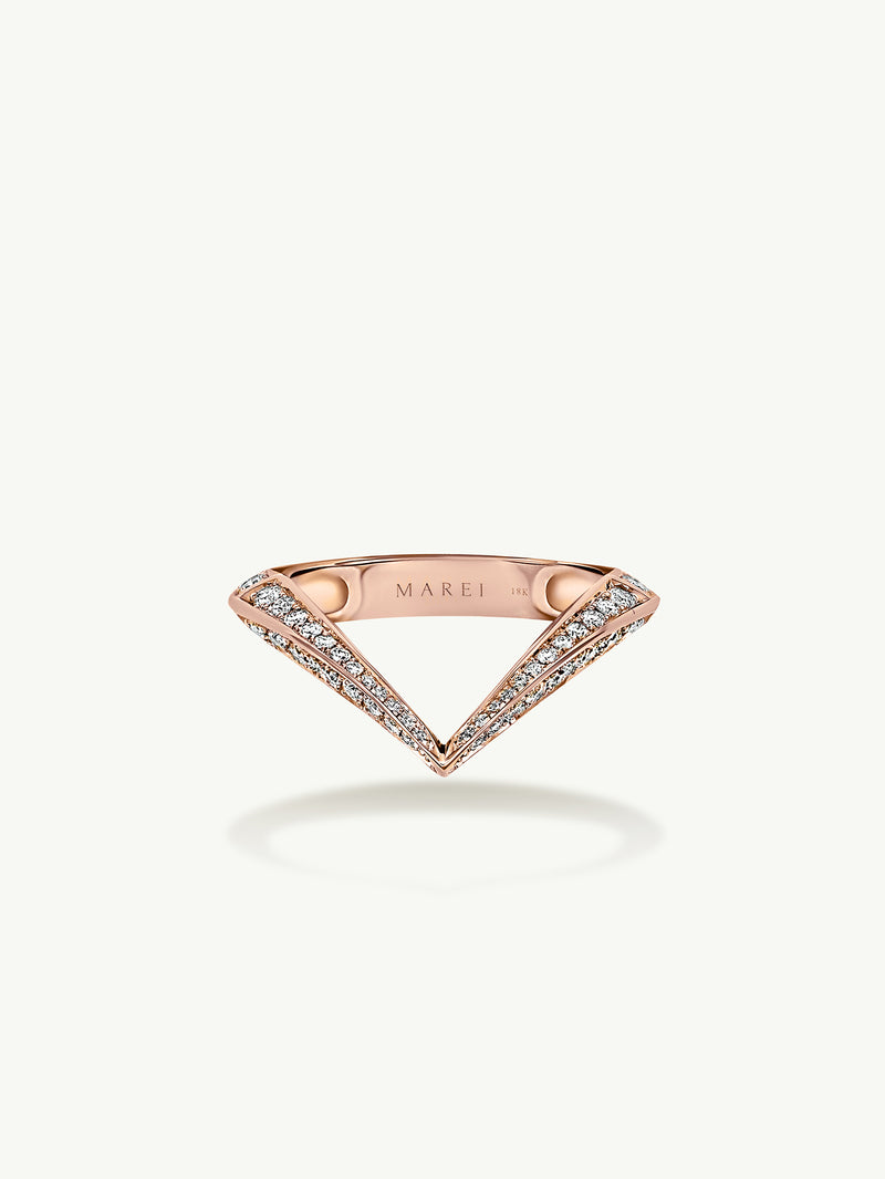 Dorian Pavé-Set Brilliant White Diamond Ring In 18K Rose Gold