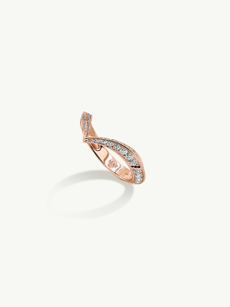 Dorian Pavé-Set Brilliant White Diamond Ring In 18K Rose Gold