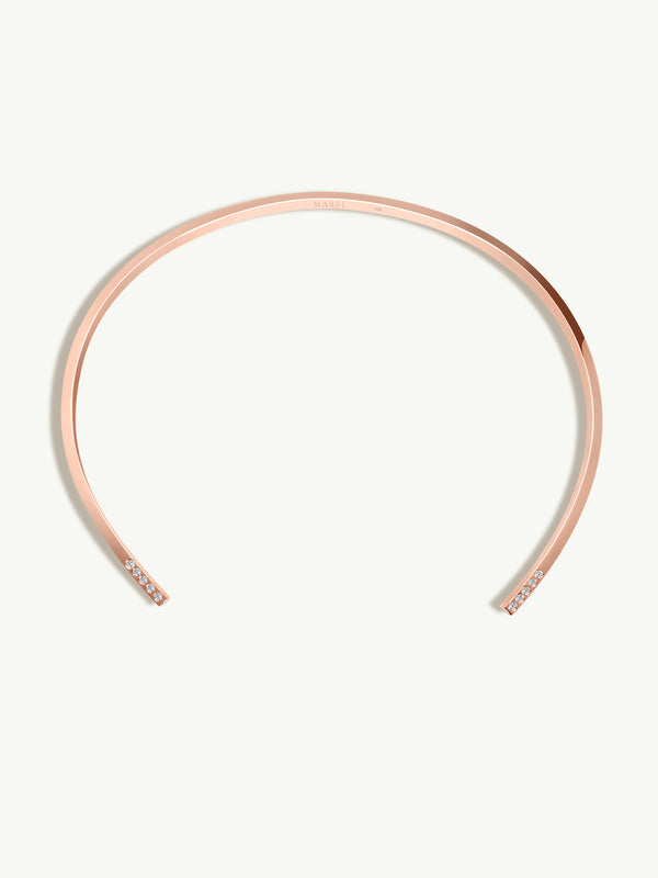 Laela Choker Necklace With Brilliant-Cut White Diamonds In 18K Rose Gold