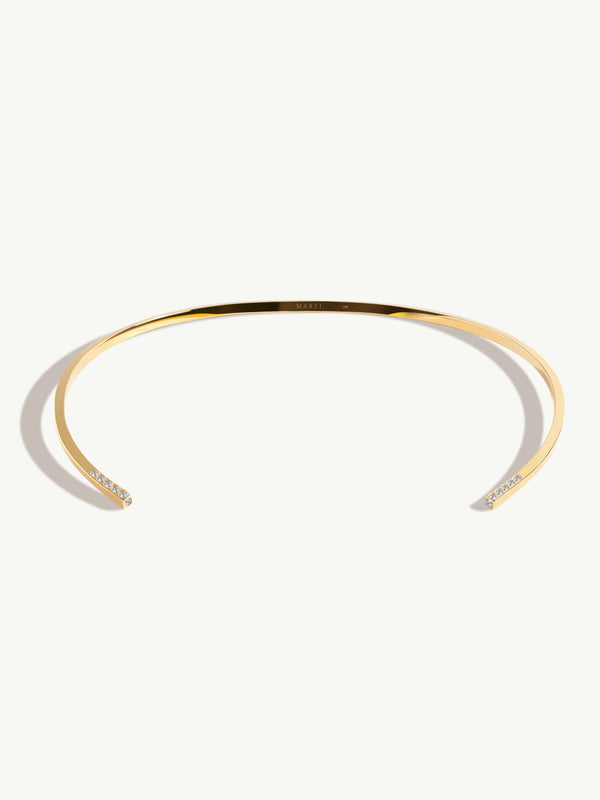 Laela Choker Necklace With Brilliant-Cut White Diamonds In 18K Yellow Gold