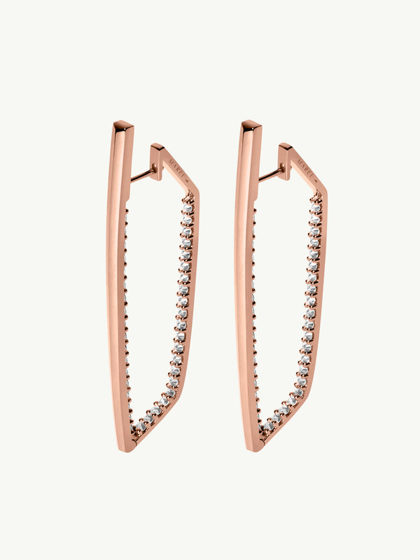 Lilith White Diamond Studded Earrings in 18K Rose Gold