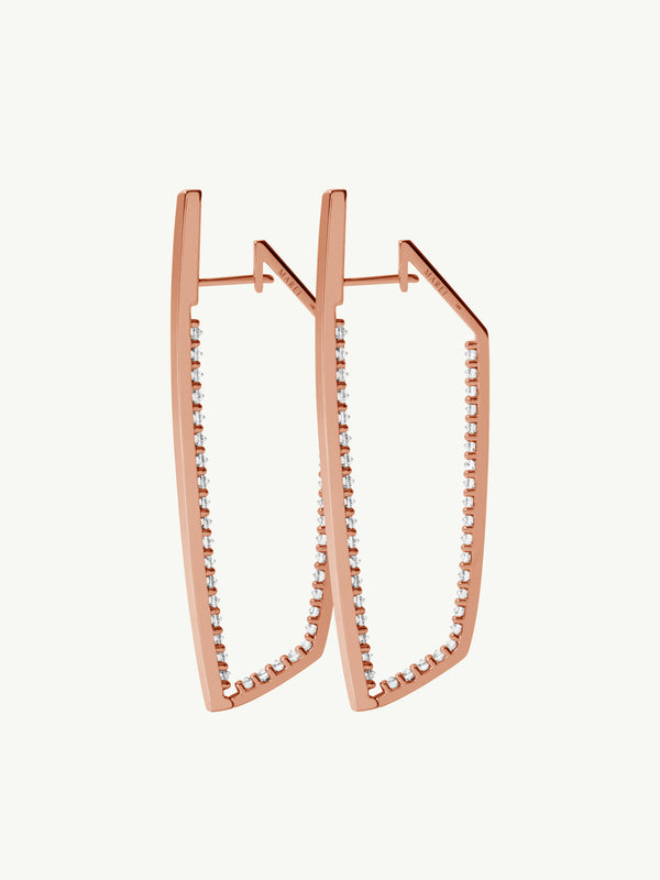 Lilith White Diamond Studded Earrings in 18K Rose Gold