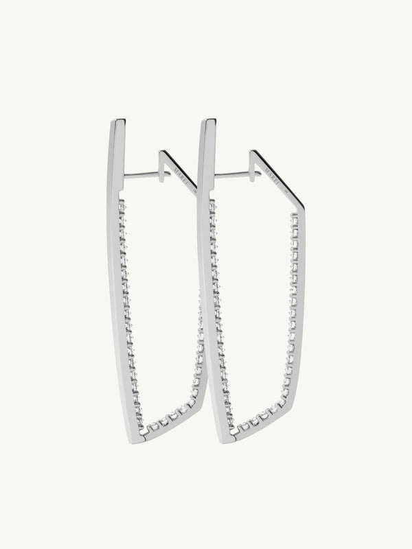 Lilith White Diamond Studded Earrings In 18K White Gold