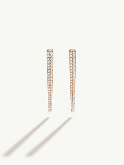 Lilith Dagger Pavé White Diamond Earrings In 18K Rose Gold