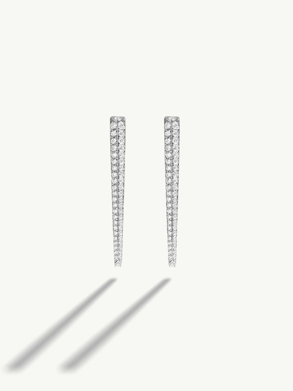 Lilith Dagger Earrings with Diamond Pavé In Platinum