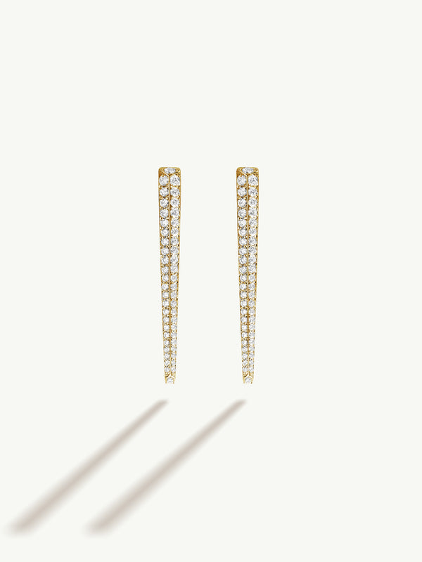 Lilith Dagger Earrings With Diamond Pavé In 18K Yellow Gold