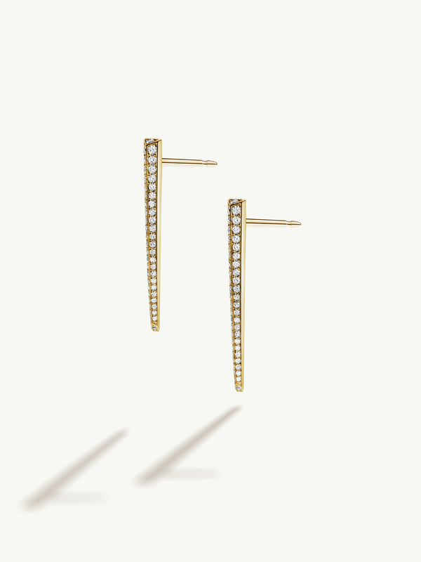 Lilith Dagger Earrings With Diamond Pavé In 18K Yellow Gold