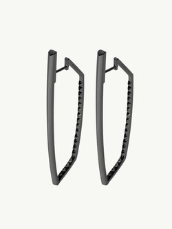 Lilith Studded Hoop Earrings In Blackened Silver