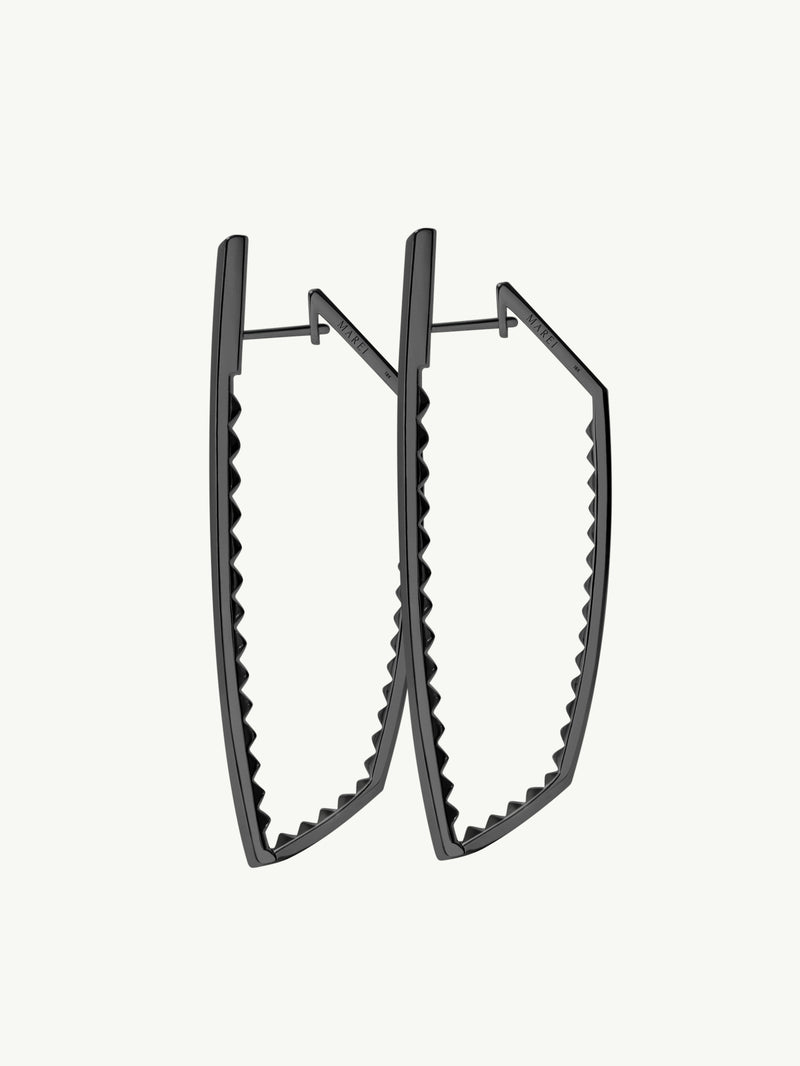 Lilith Studded Hoop Earrings In Blackened Silver