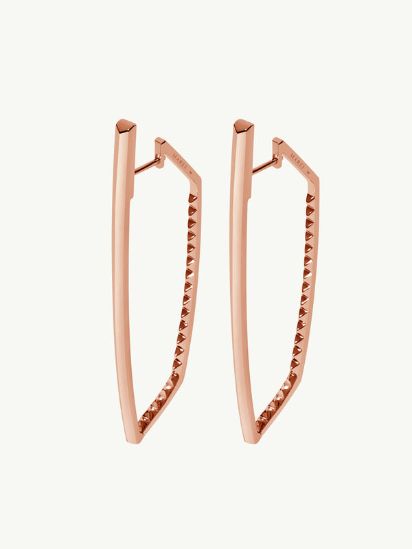 Lilith Studded Hoop Earrings In 18K Rose Gold