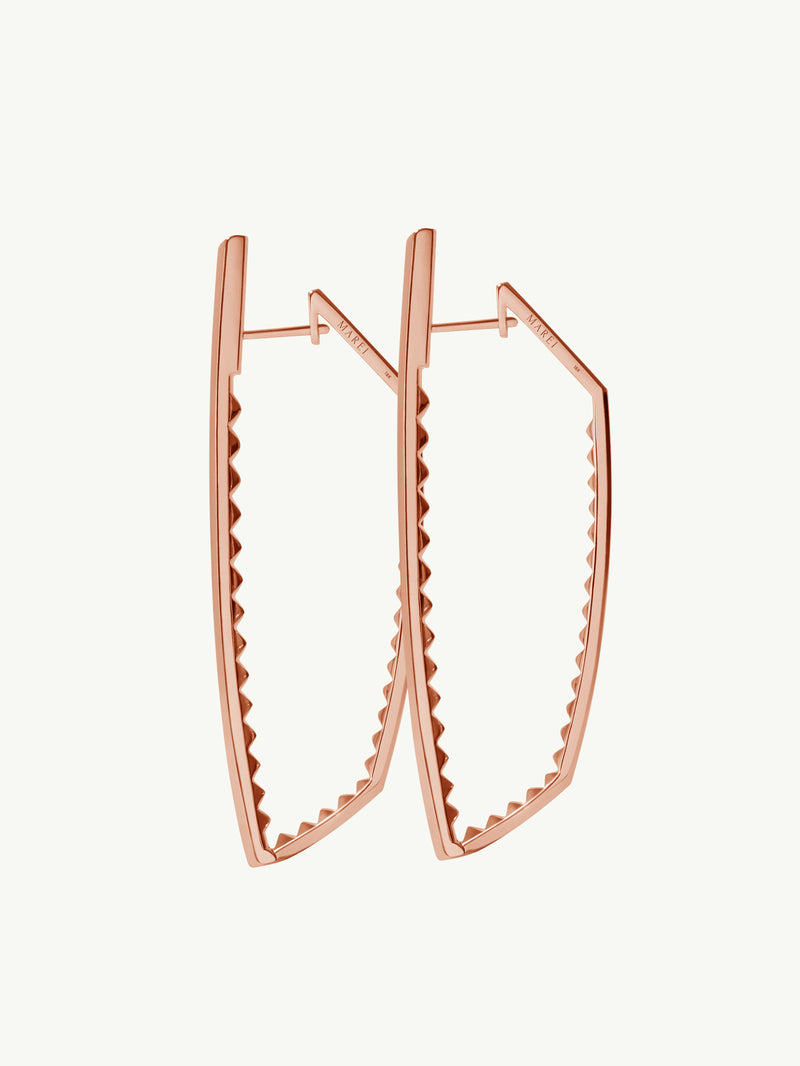 Lilith Studded Hoop Earrings In 18K Rose Gold