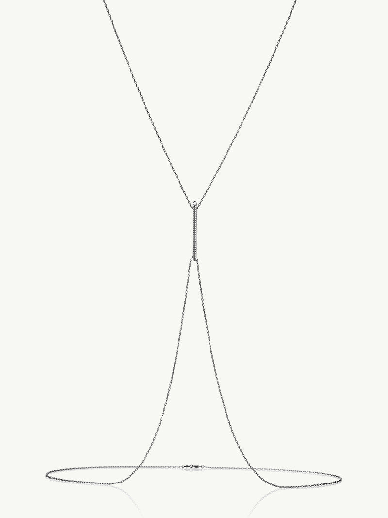 Aracelis Body Chain Necklace With Brilliant Pavè-Set Diamonds in 18K Blackened Gold