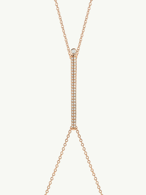 Aracelis Body Chain Necklace With Brilliant Pavè-Set Diamonds in 18K Rose Gold