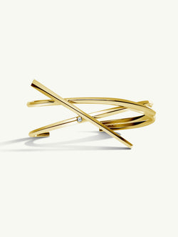 MAREI Pythia Serpentine Twist Diamond Cuff Bracelet in 18K YellowGold