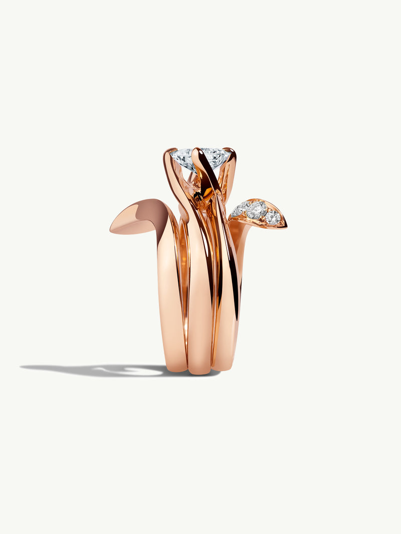 Pythia Serpentine Twist Brilliant Princess-Cut Diamond Engagement Ring In 18K Rose Gold