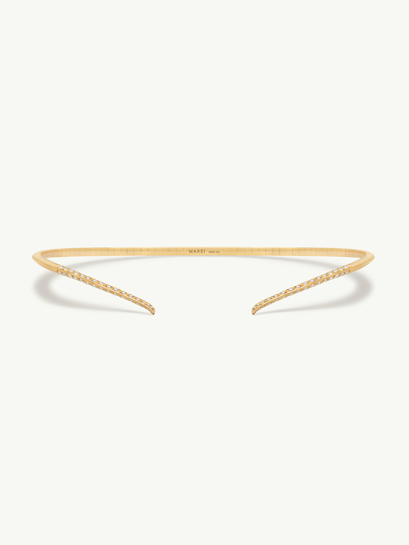 Palmyra Choker Necklace With Brilliant-Cut White Diamonds In 18K Yellow Gold