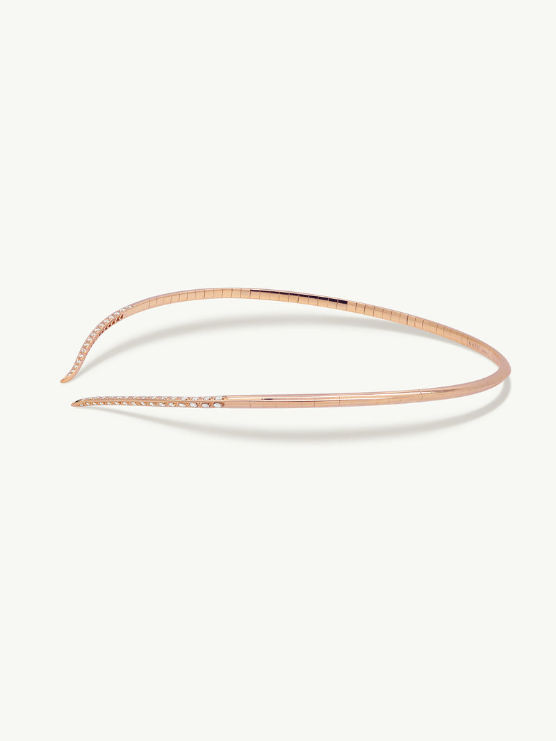 Palmyra Choker Necklace With Brilliant-Cut White Diamonds In 18K Rose Gold