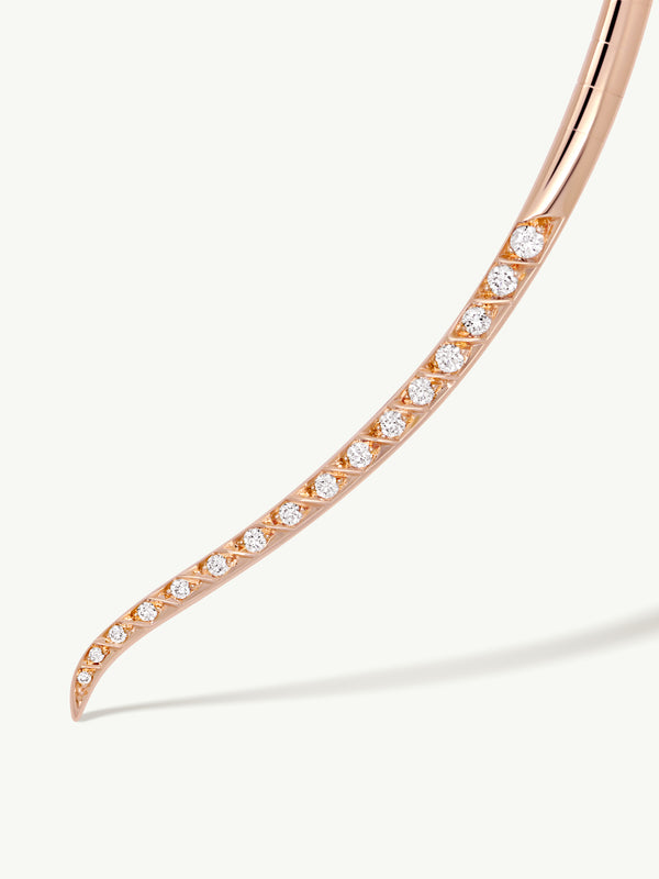 Palmyra Choker Necklace With Brilliant-Cut White Diamonds In 18K Rose Gold