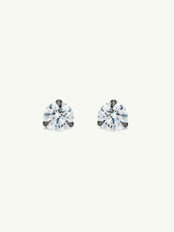 Eternal by Marei Solitaire Diamond Stud Earrings in 3-Prong Settings, 0.50 Carat