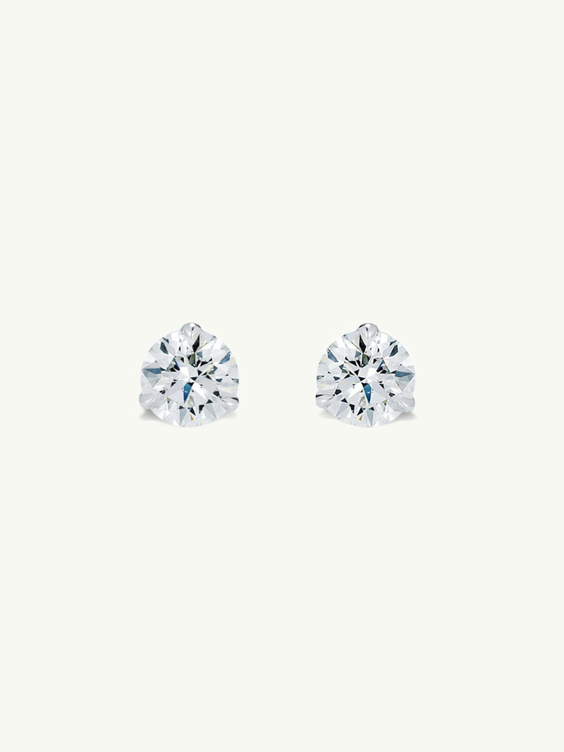 Eternal by Marei Solitaire Diamond Stud Earrings in 3-Prong Settings, 0.50 Carat