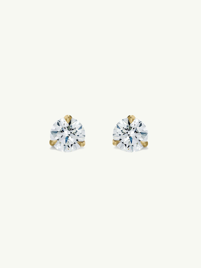 Eternal by Marei Solitaire Diamond Stud Earrings in 3-Prong Settings, 0.50 Carat