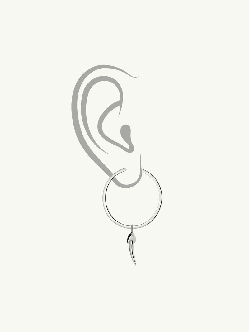 Damian Horn Talisman Pendant Hoop Earrings In 18K Yellow Gold