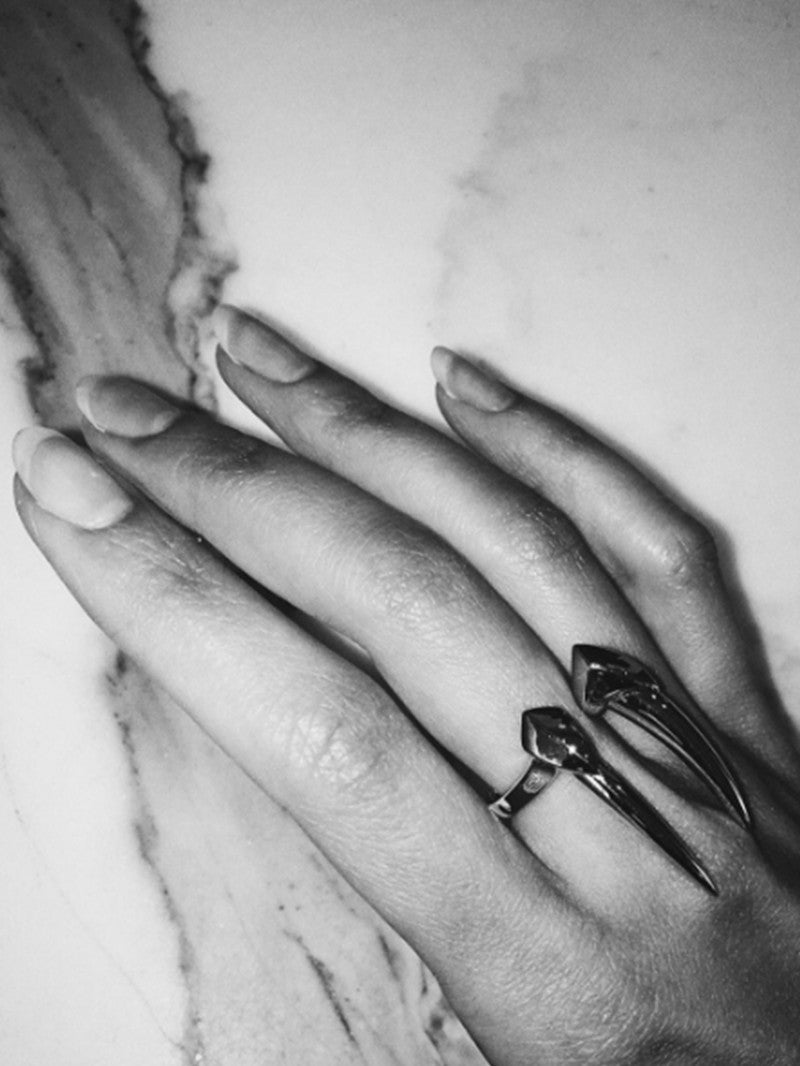 Damian Brevis Horn Ring In Rose Gold Vermeil