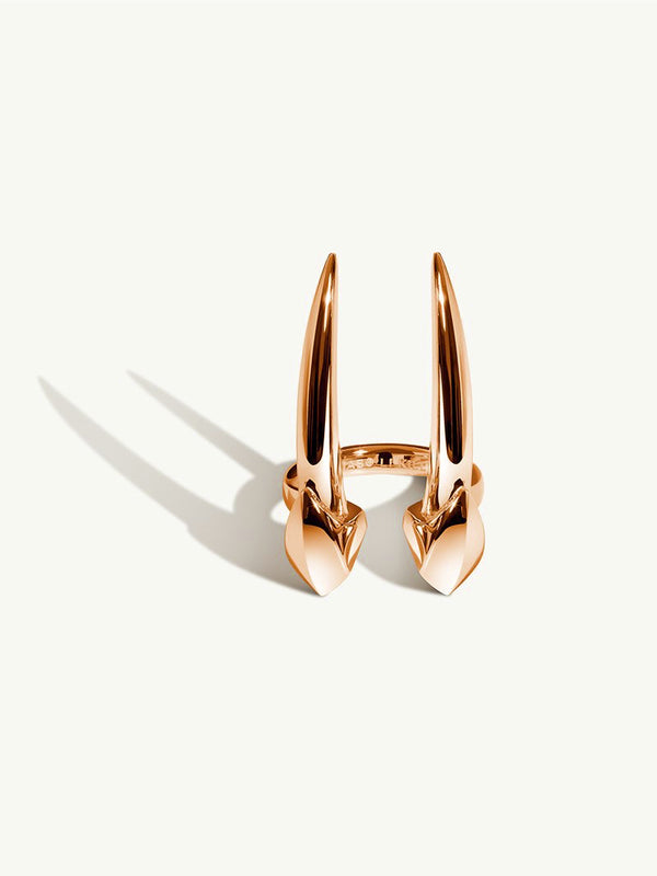 Damian Brevis Horn Ring In Rose Gold Vermeil