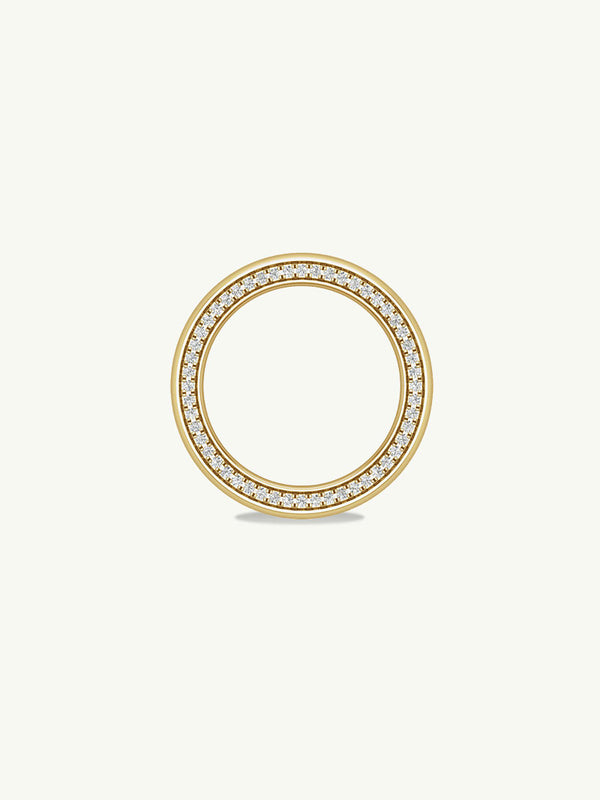 Ignis Extra-Wide Diamond Edge Accented Band In 18K Yellow Gold - 8MM