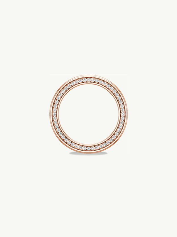 Ignis Extra-Wide Diamond Edge Accented Band In 18K Rose Gold - 8MM