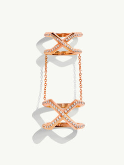 Exquis Gemini Infinity Ring With Pavé-Set Brilliant White Diamonds In 18K Rose Gold