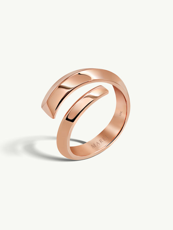 Pythia Serpentine Coil Men's Ring in 18K Rose Gold, 14mm