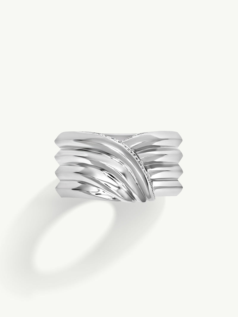 Pharaoh I Pavé-Set Brilliant White Diamond Ring In Platinum