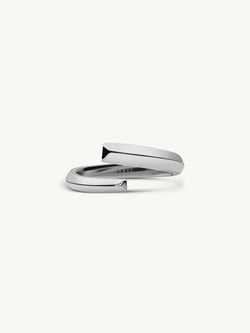 Pythia Serpentine Coil Ring In 18K White Gold